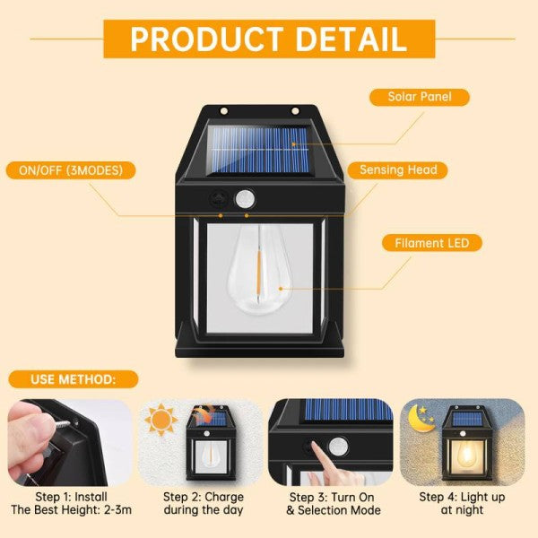 Tech Swadeshi Solar Motion Warm Bulb Light