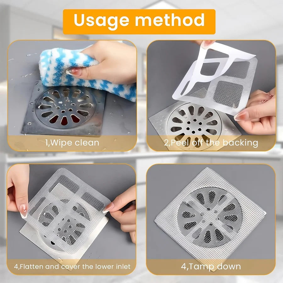 Tech Swadeshi 10/20 Pack Disposable Shower Drain Hair Catcher, Sink Sticker (4" X 4")