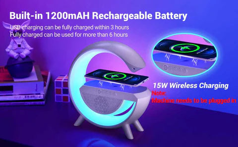 Tech Swadeshi Wireless Charging Atmosphere G-Lamp with Bluetooth Speaker