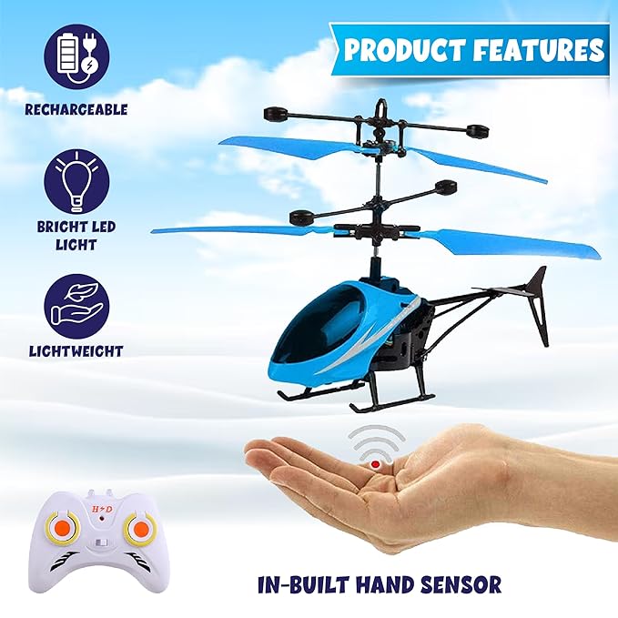 Tech Swadeshi Hand-Sensor RC Helicopter with 3D Lights & USB Rechargeable