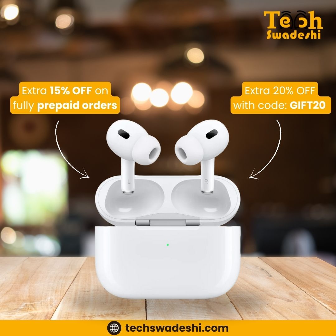 Tech Swadeshi AirPods Pro 2nd Gen | Advanced ANC + 6-Month Warranty