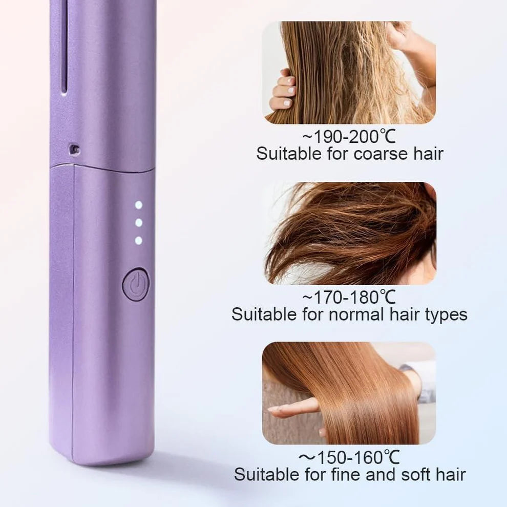 Portable Mini Hair Straightener Cordless Rechargeable