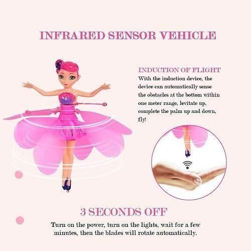 Rechargeable Magic Flying Fairy Princess Doll - Motion Sensor Gesture Sensing Toy for Kids