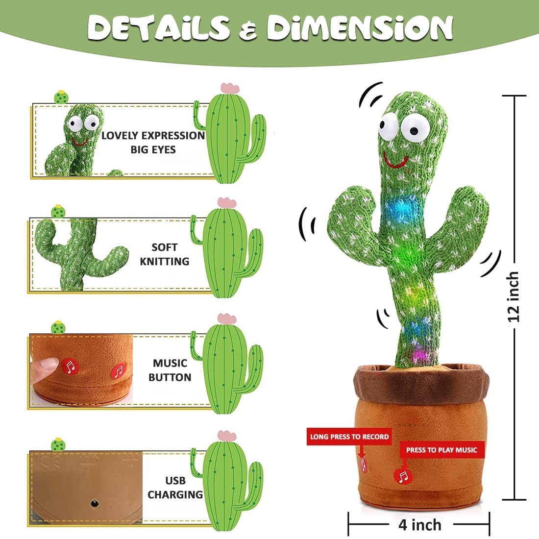 Tech Swadeshi Interactive Dancing Cactus Toy