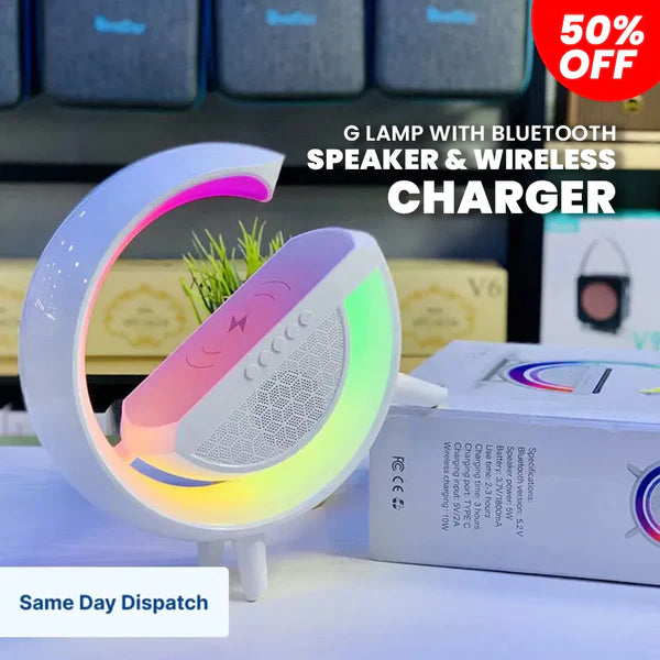 Wireless Charging Atmosphere G-Lamp with Bluetooth Speaker