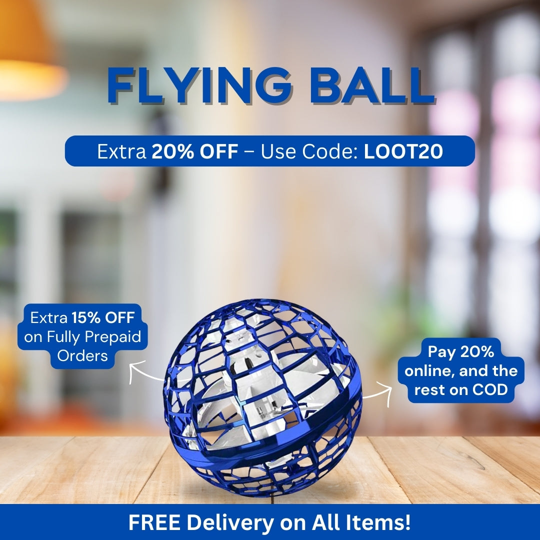 Tech Swadeshi USB Rechargeable Fly Orb with RGB Lights & 360° Spinner