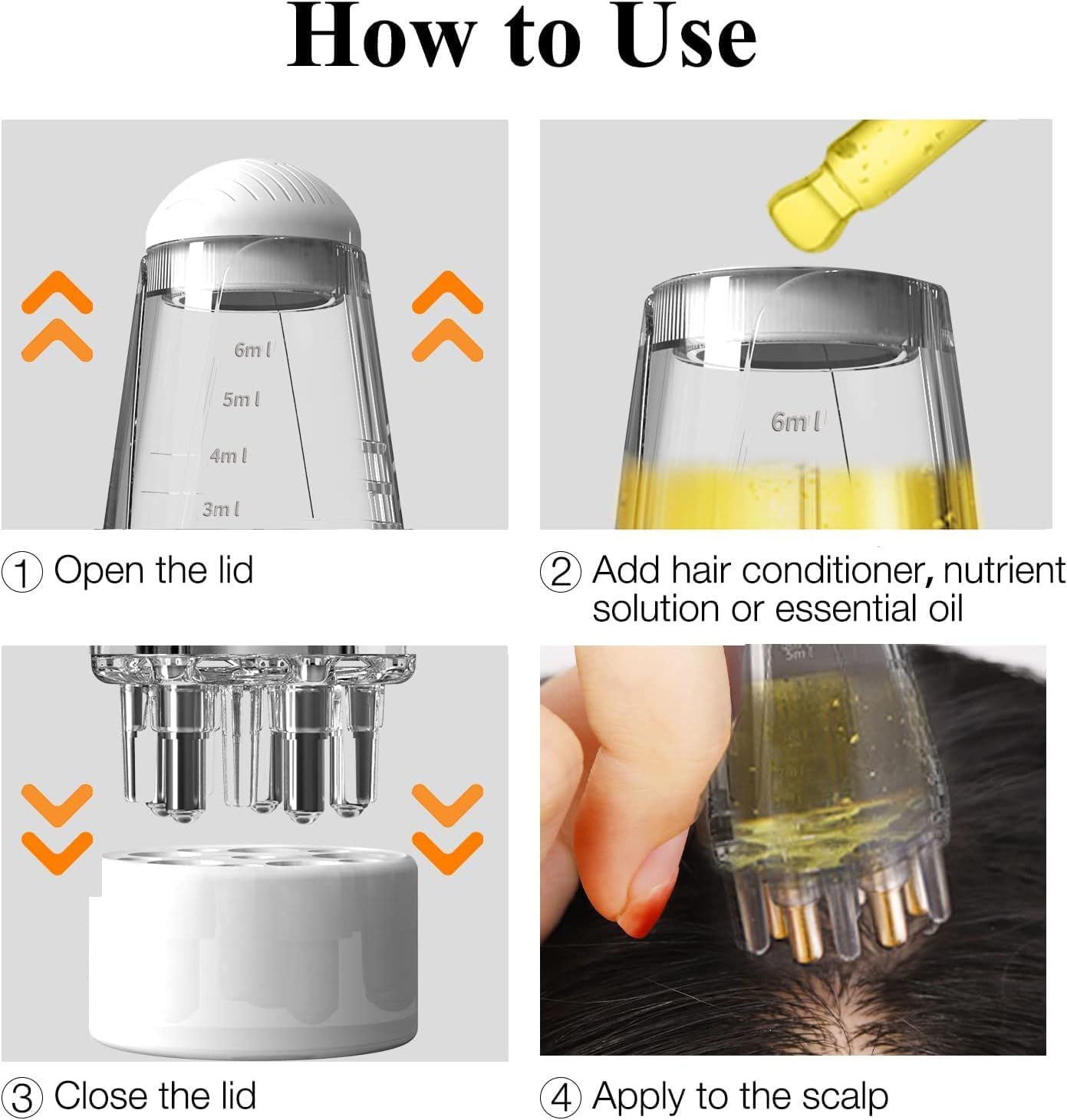 Tech Swadeshi FITVERT 6ML Hair Oil Applicator | Leak-Proof Root Comb for Oily Hair & Hair Loss