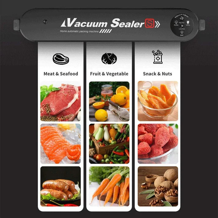 Vacuum Sealer, Hands-Free Vacuum Sealer for Food Preservation, Smart Food Sealer with One-Touch Operation( 10+ Free Vacuum Bags )